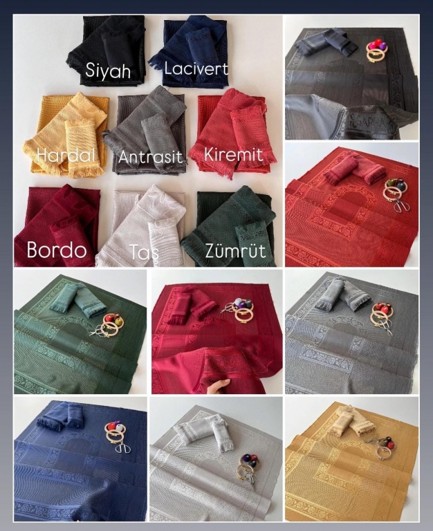 SARRA 3'LÜ SAÇAKLI SECCADE SETİ