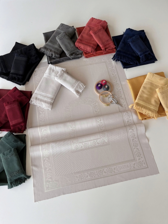 SARRA 3'LÜ SAÇAKLI SECCADE SETİ