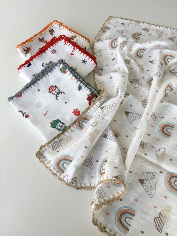 SARRA TIĞ OYALI MÜSLİN BEBEK ÖRTÜSÜ