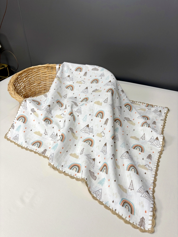 SARRA TIĞ OYALI MÜSLİN BEBEK ÖRTÜSÜ