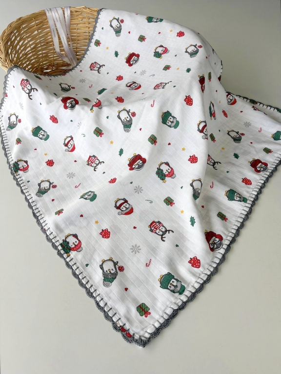 SARRA TIĞ OYALI MÜSLİN BEBEK ÖRTÜSÜ