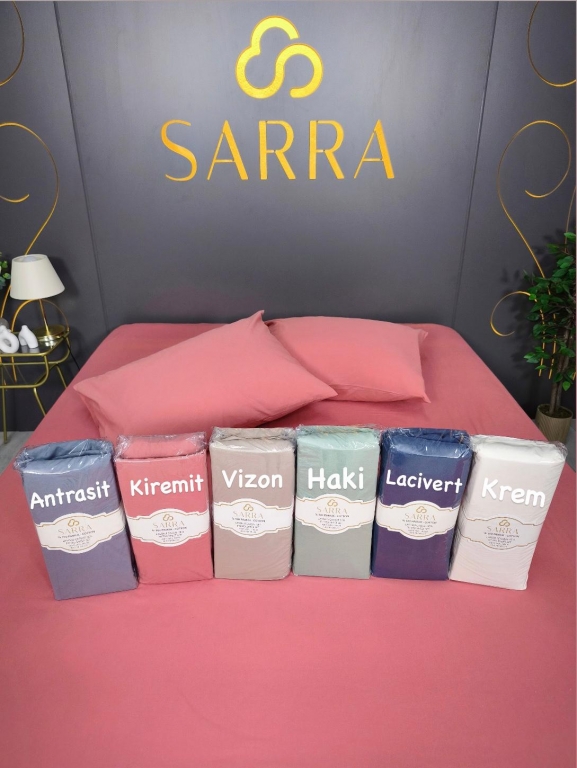 SARRA HOME ÇİFT KİŞİLİK %100 PAMUK LASTİKLİ ÇARŞAF SETİ