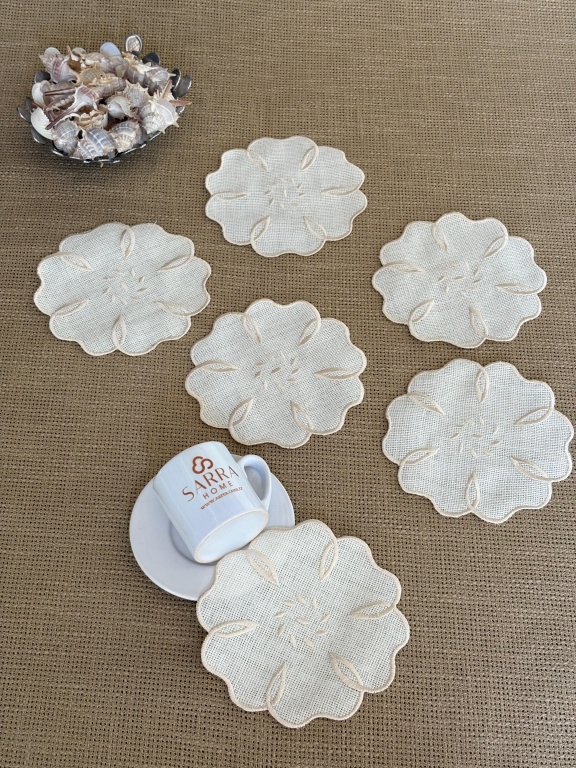 SARRA 15X15 6'LI SUNUM PEÇETESİ - ÇİÇEK