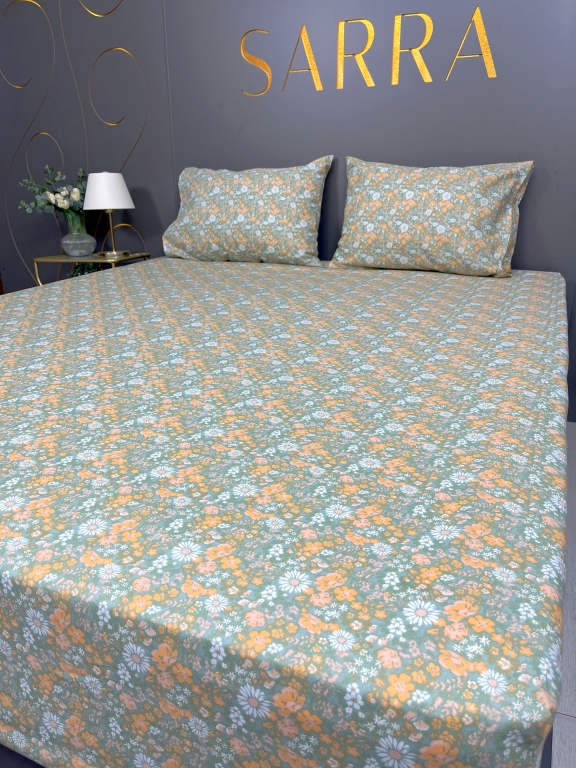 SARRA HOME FLOWERS 160x200 EKO LASTİKLİ ÇARŞAF SETİ