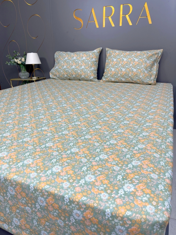 SARRA HOME FLOWERS 160x200 EKO LASTİKLİ ÇARŞAF SETİ