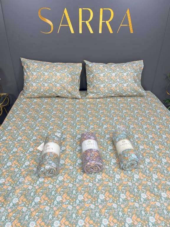 SARRA HOME FLOWERS 160x200 EKO LASTİKLİ ÇARŞAF SETİ